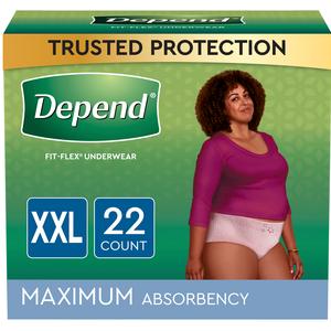 Depend Max Absorbancy Undewear, Female, Blush, 2x-large, 22 Ct - MahaStar Adult Products