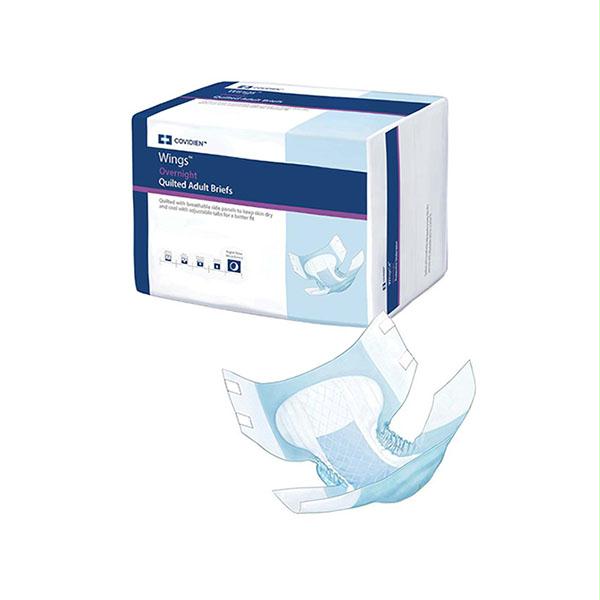 Wings Overnight Quilted Brief With Breatheeasy Technology, Medium, 32" - 44", Absorbency Level 4 - MahaStar Adult Products