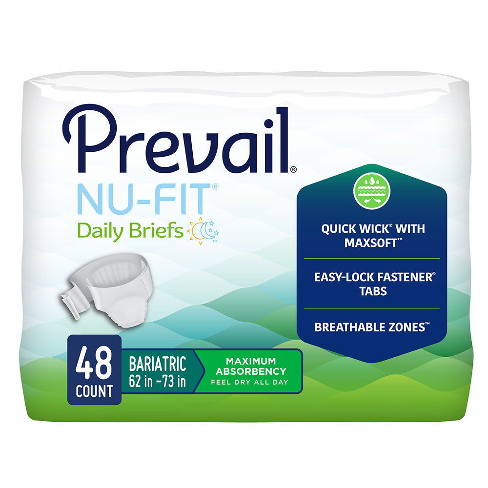 Prevail® Nu-Fit® Incontinence Adult Briefs, Bariatric Brief - MahaStar Adult Products