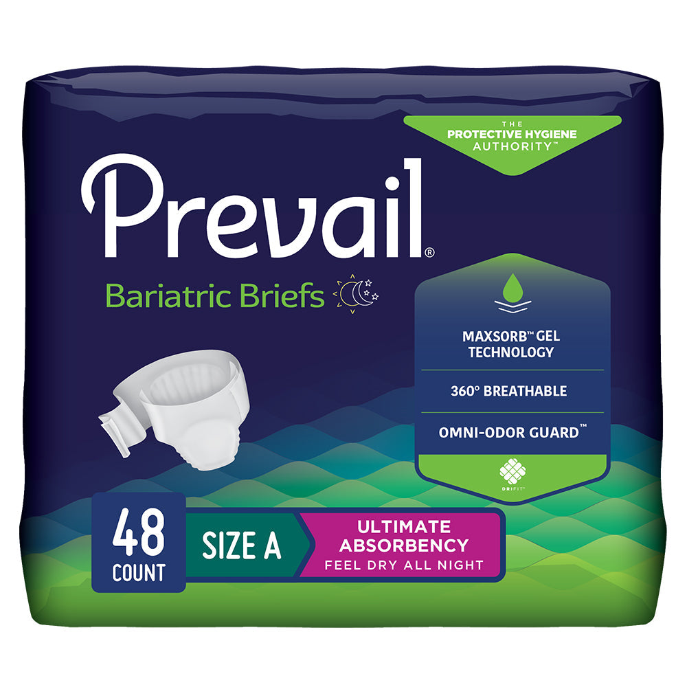 Prevail Bariatric Incontinence Brief for Men & Women, Size A - MahaStar Adult Products