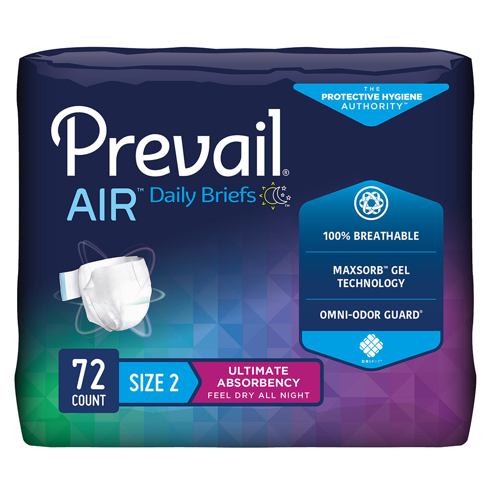 Prevail Air Incontinence Brief, Ultimate Absorbency, Size 2/Large - MahaStar Adult Products
