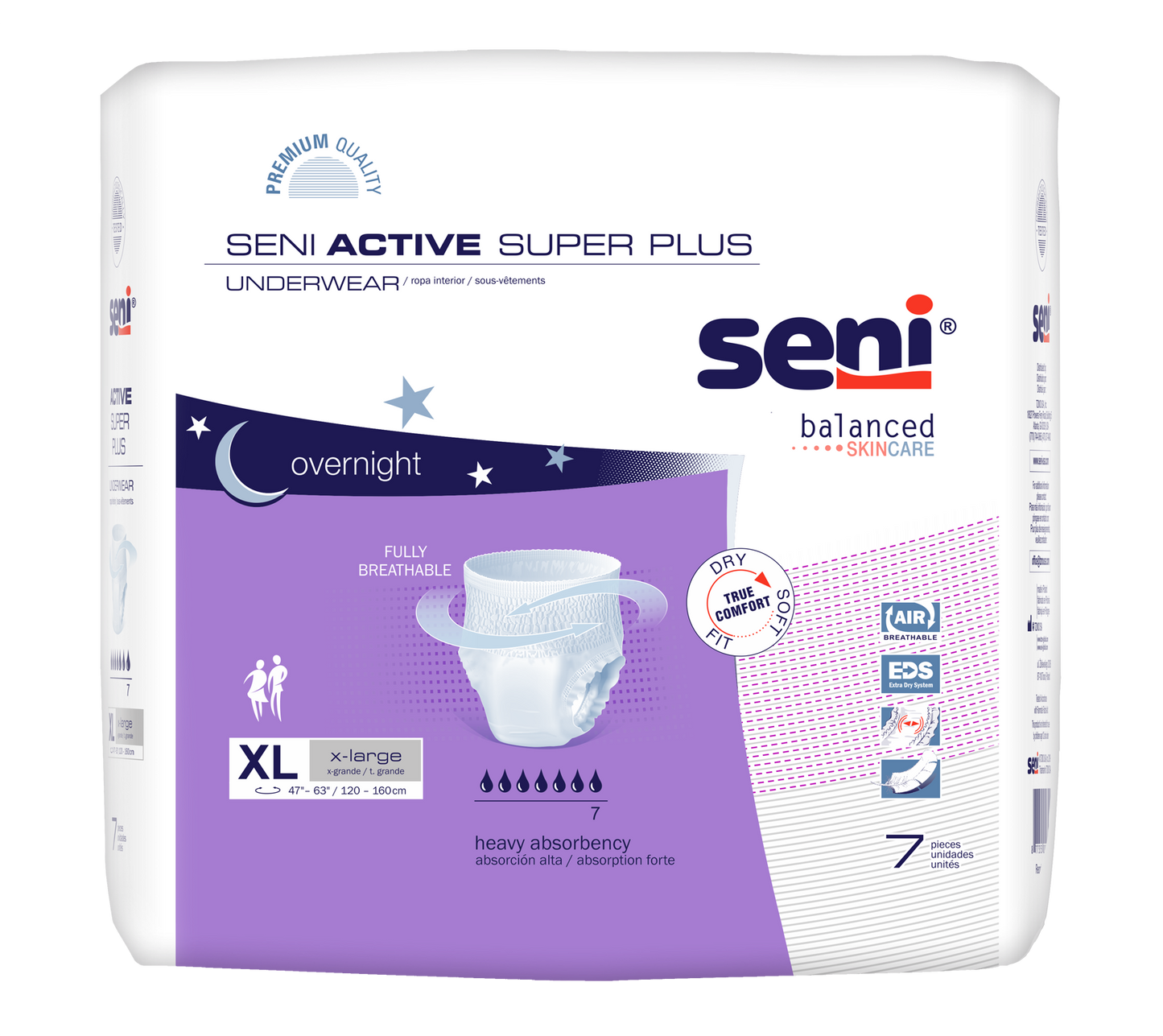 Seni Active Super Plus Pull-on Underwear, Extra Large, 7 Count - 47" - 63" - MahaStar Adult Products