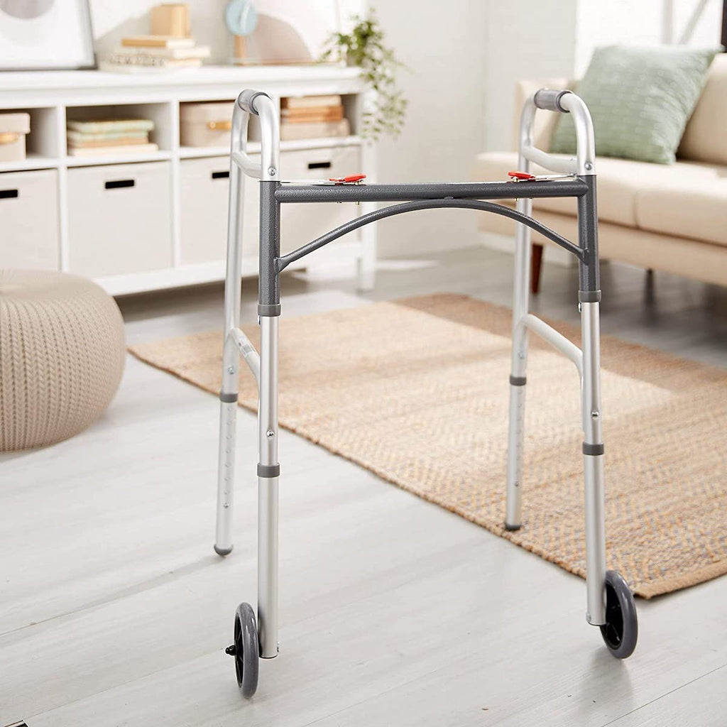 McKesson Adjustable Height Steel Walker, 32-39"