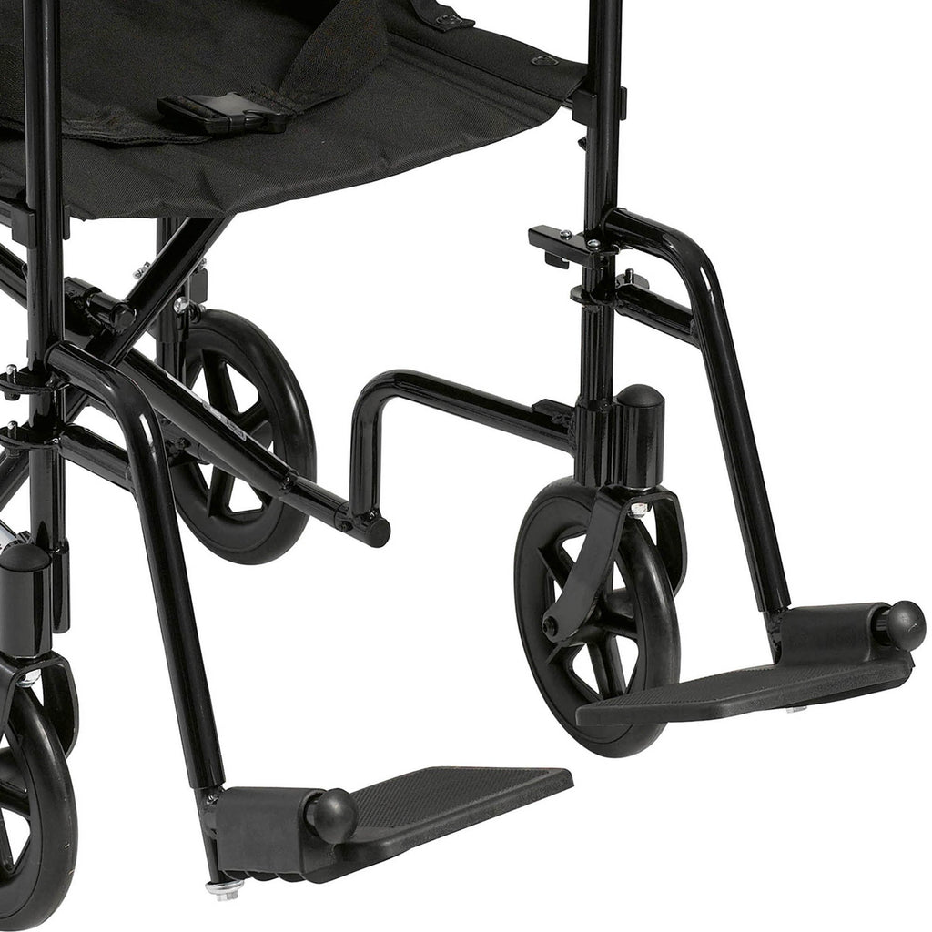 McKesson Lightweight Transport Chair with Padded Arms, Swing-away Footrests