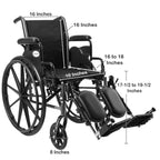 McKesson Manual Wheelchair, Flip Back, Desk Arm, Elevating Legrests