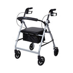 McKesson Folding 4 Wheel Rollator, Silver, Aluminum Frame