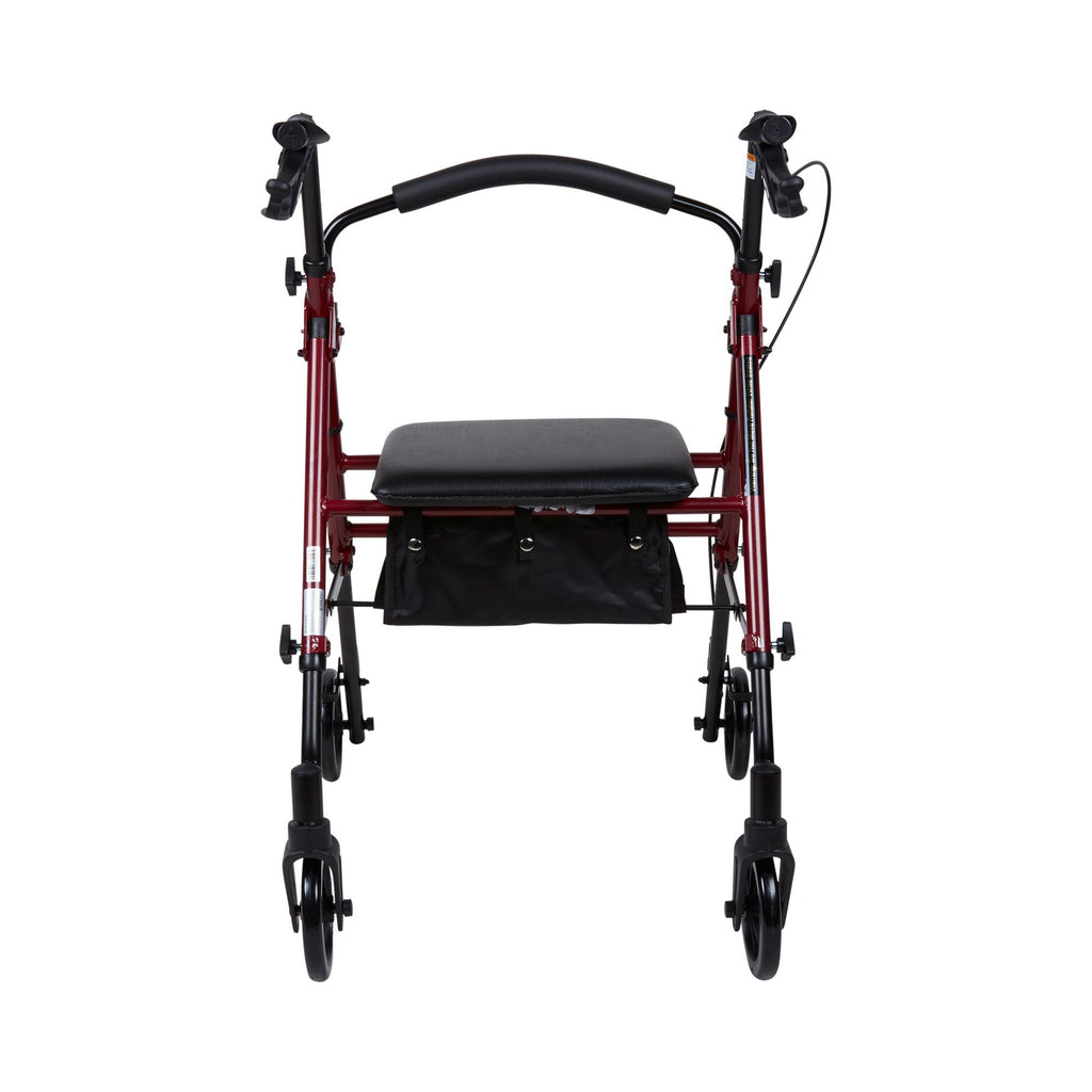 McKesson Aluminum 4 Wheel Rollator, Red