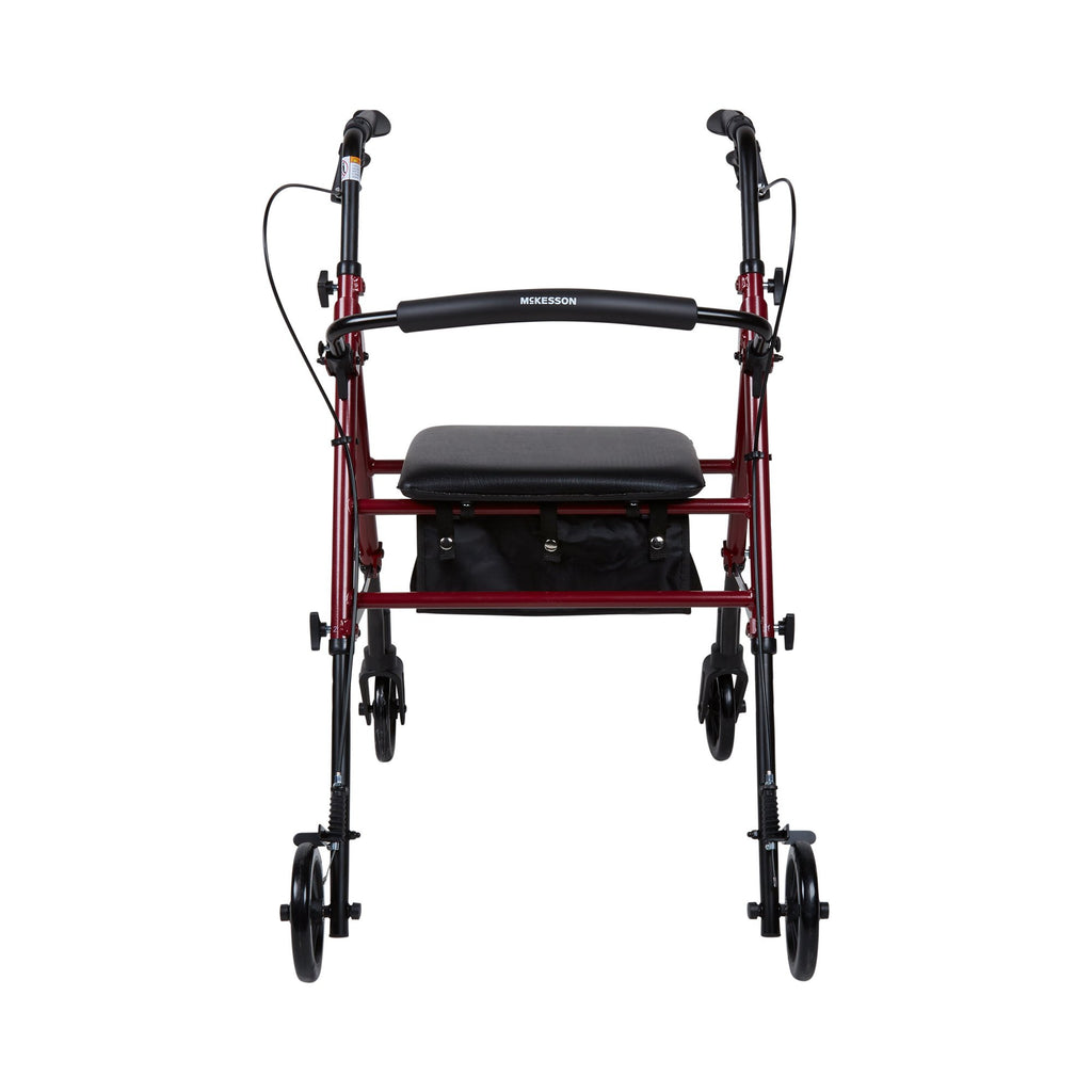 McKesson Aluminum 4 Wheel Rollator, Red