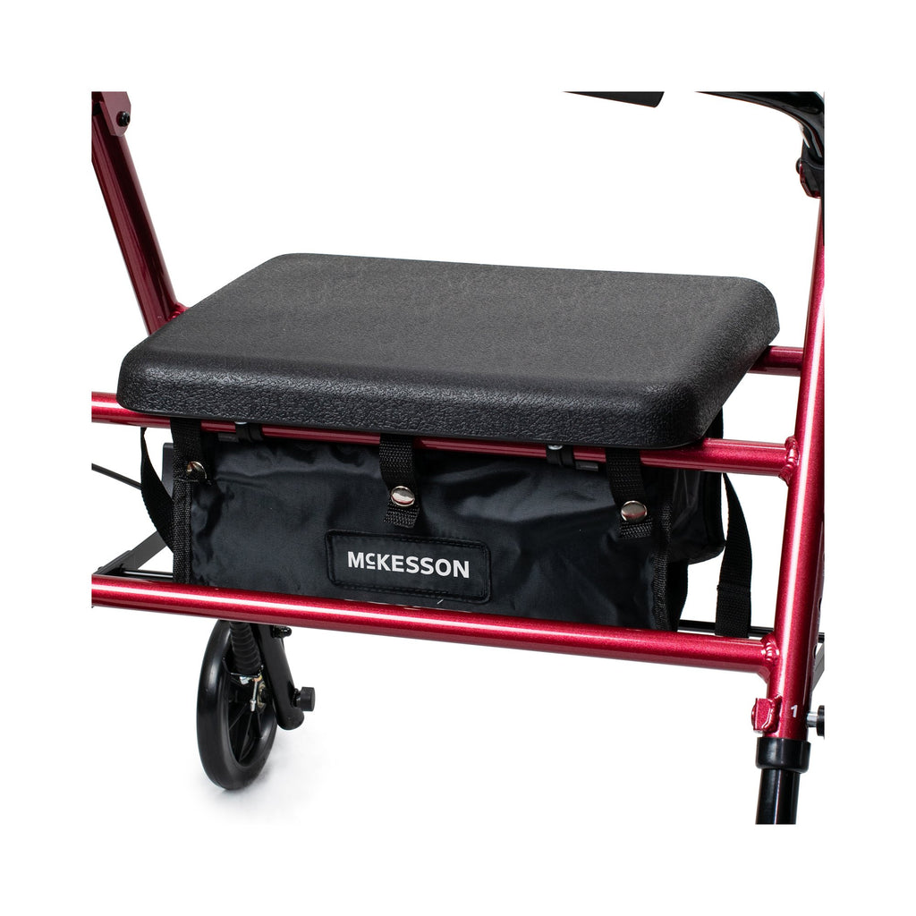 McKesson Aluminum 4 Wheel Rollator, Red