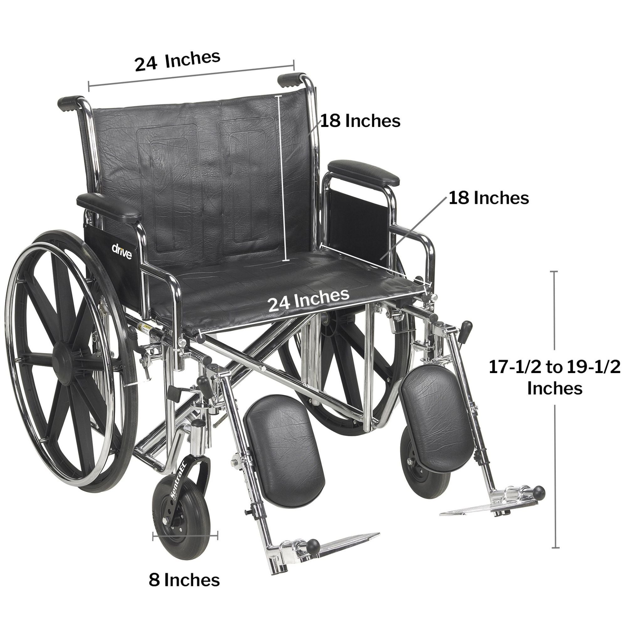 McKesson Bariatric Wheelchair with Swing-Away Elevating Legrest