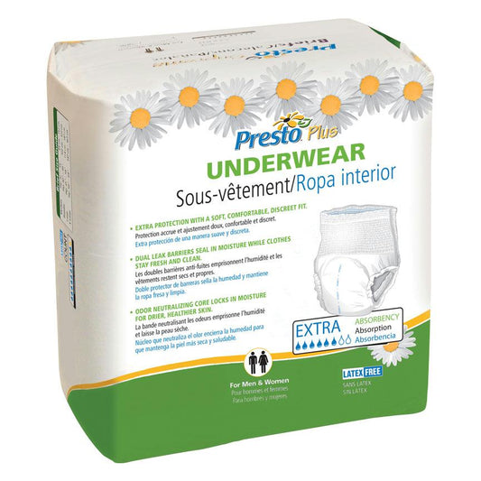Presto Supreme Classic Protective Underwear Small 22" - 36" Maximum Absorbency - MahaStar Adult Products