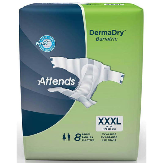 Attends Dermadry Bariatric Briefs 4x-large 70" - 90" - Heavy Absorbency - MahaStar Adult Products