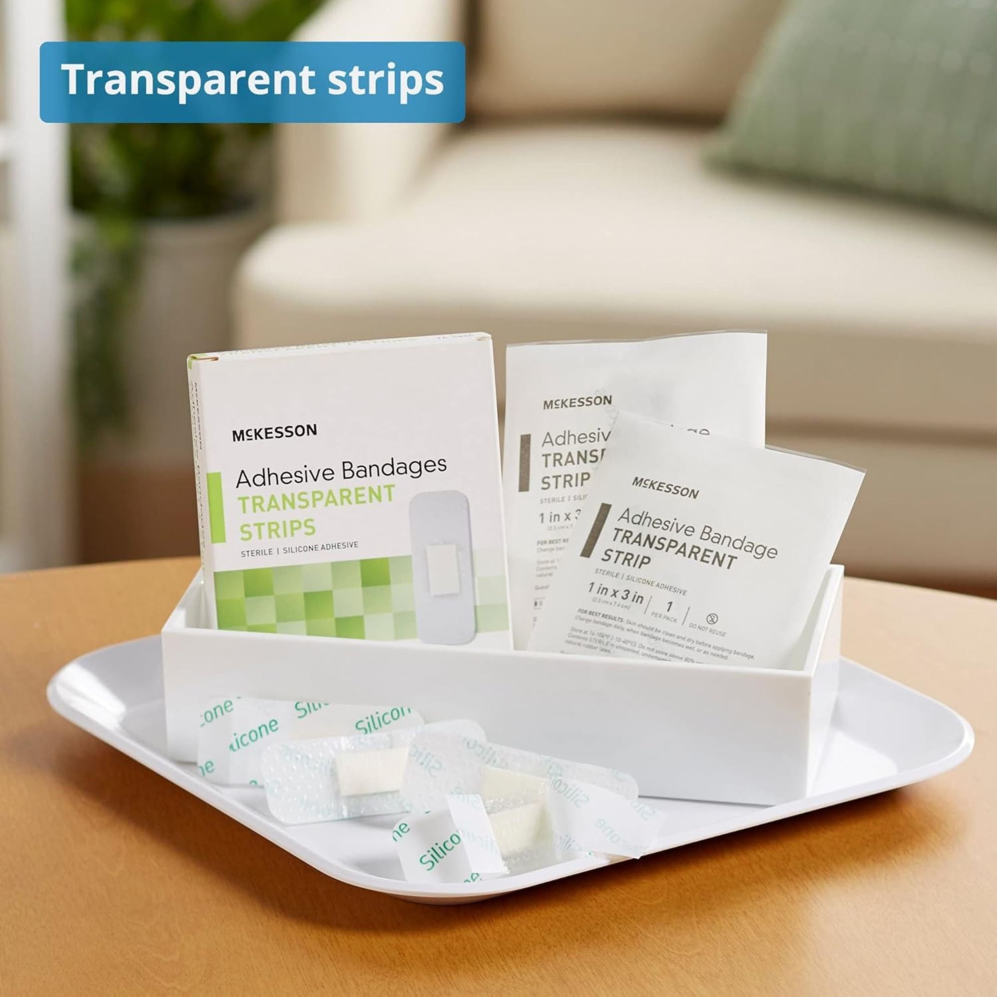 McKesson Transparent Adhesive Bandage Strips