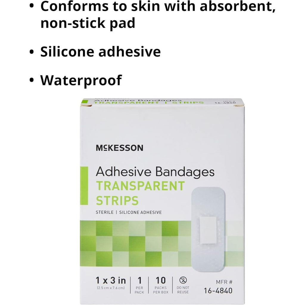 McKesson Transparent Adhesive Bandage Strips
