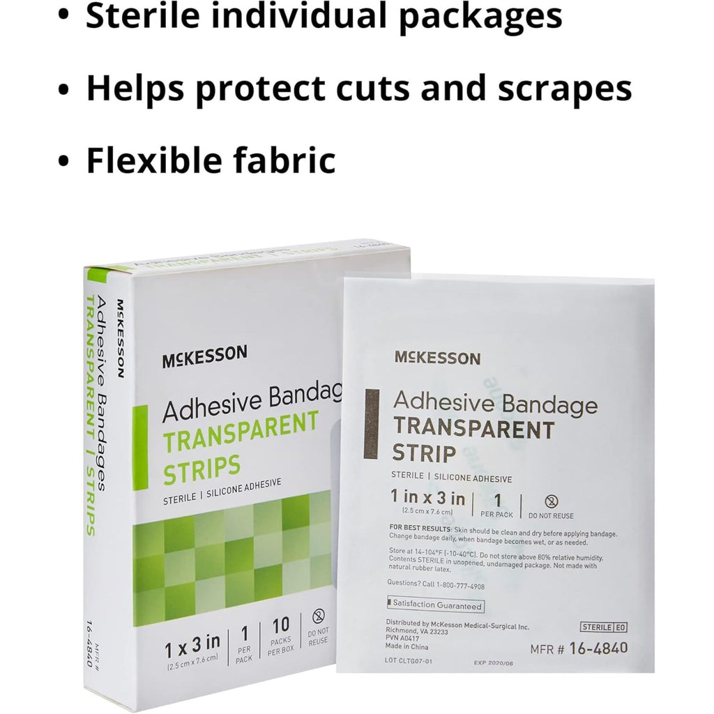 McKesson Transparent Adhesive Bandage Strips