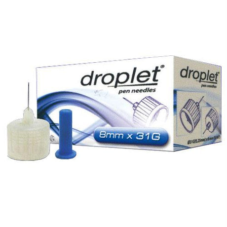 Droplet Pen Needle 31g (0.25mm) X 8mm (100 Count)