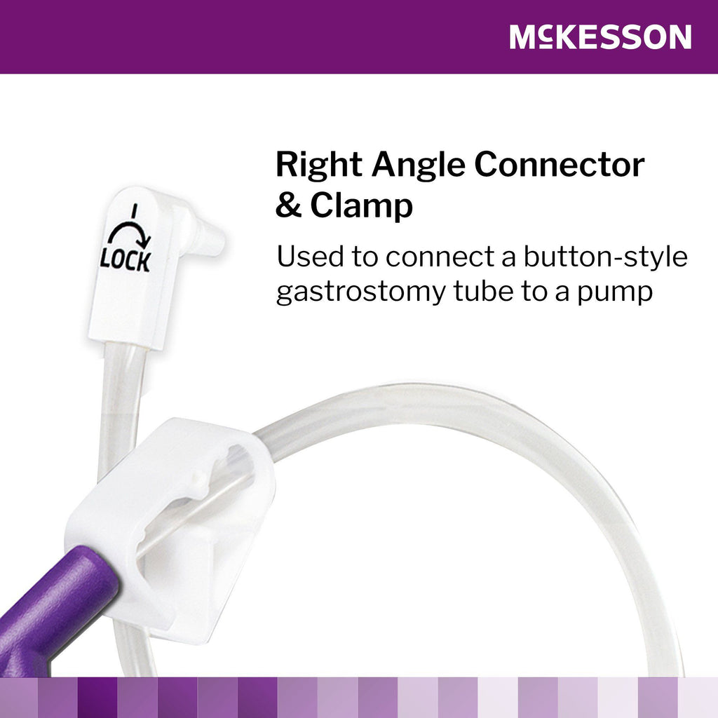 McKesson Dual ENFit Port Extension Feeding Set, Right Angle, 12"