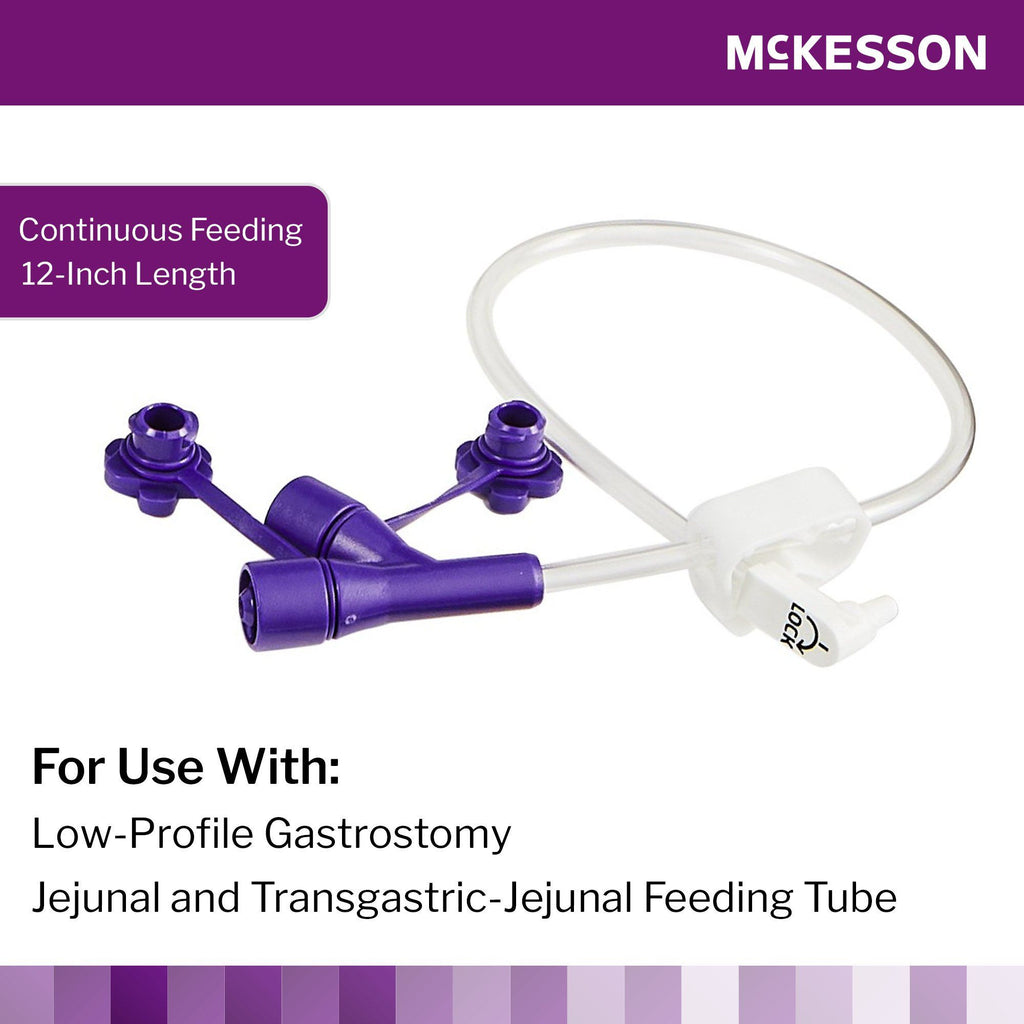 McKesson Dual ENFit Port Extension Feeding Set, Right Angle, 12"
