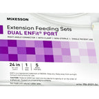 McKesson Dual ENFit Port Extension Feeding Set, Right Angle, 24"