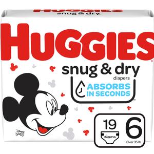 Huggies Snug And Dry Diapers, Size 6, Jumbo Pack, 19 Ct - MahaStar Pediatric Products