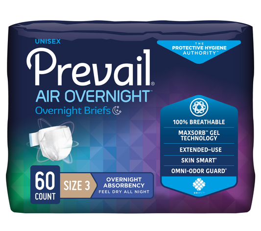 Prevail Air Overnight Incontinence Adult Briefs, Size 3, X-Large - MahaStar Adult Products