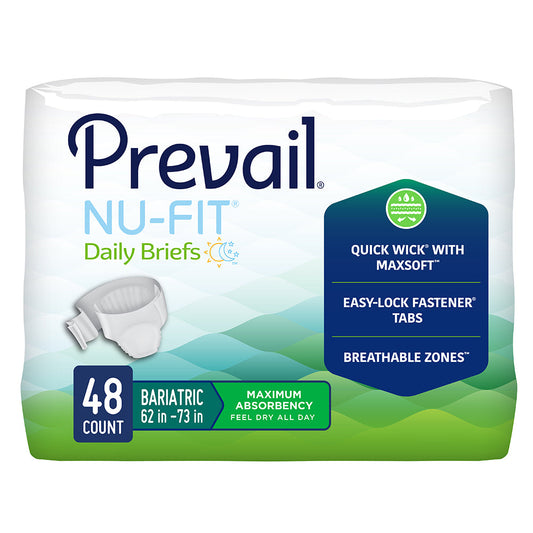 Prevail® Nu-Fit® Incontinence Adult Briefs, Bariatric Brief - MahaStar Adult Products