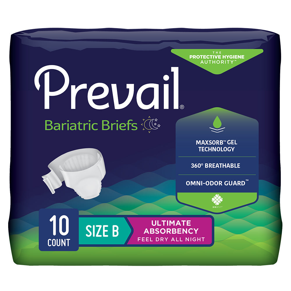 Prevail Bariatric Incontinence Brief for Men & Women, Size B - MahaStar Adult Products