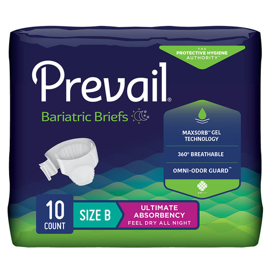 Prevail Bariatric Incontinence Brief for Men & Women, Size B - MahaStar Adult Products
