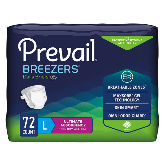 Prevail Breezers Brief, Ultimate Absorbency, Size Large - MahaStar Adult Products