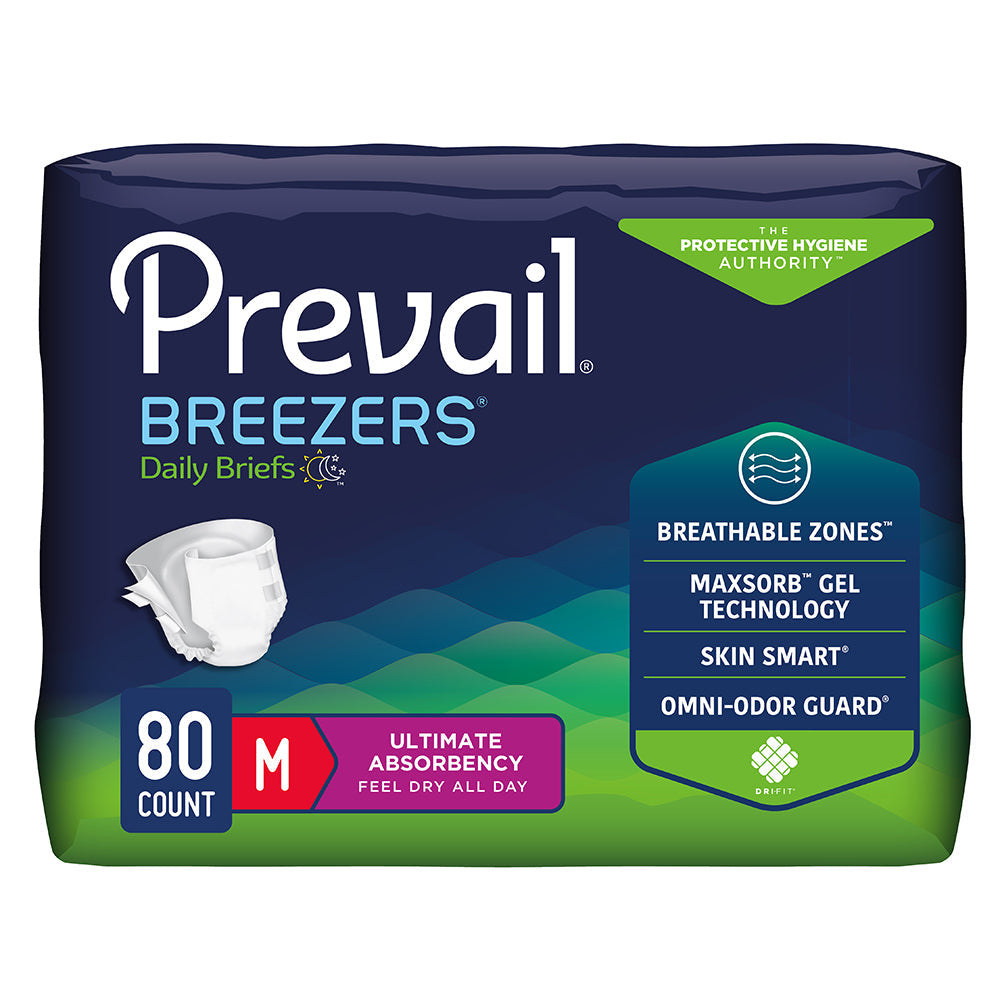 Prevail Breezers Brief, Ultimate Absorbency, Size Medium - MahaStar Adult Products