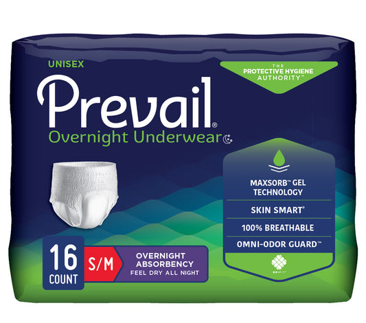 Prevail Overnight Incontinence Under for Men & Women, Small/Medium - MahaStar Adult Products