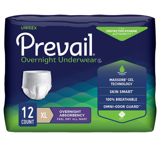 Prevail Overnight Incontinence Underwear for Men & Women, XL - MahaStar Adult Products