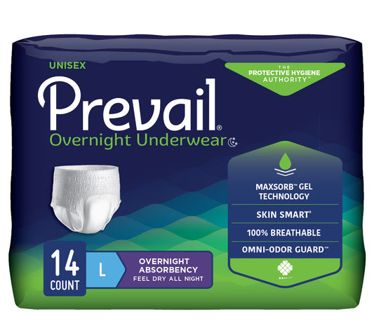 Prevail Overnight Incontinence Underwear for Men & Women, Large - MahaStar Adult Products