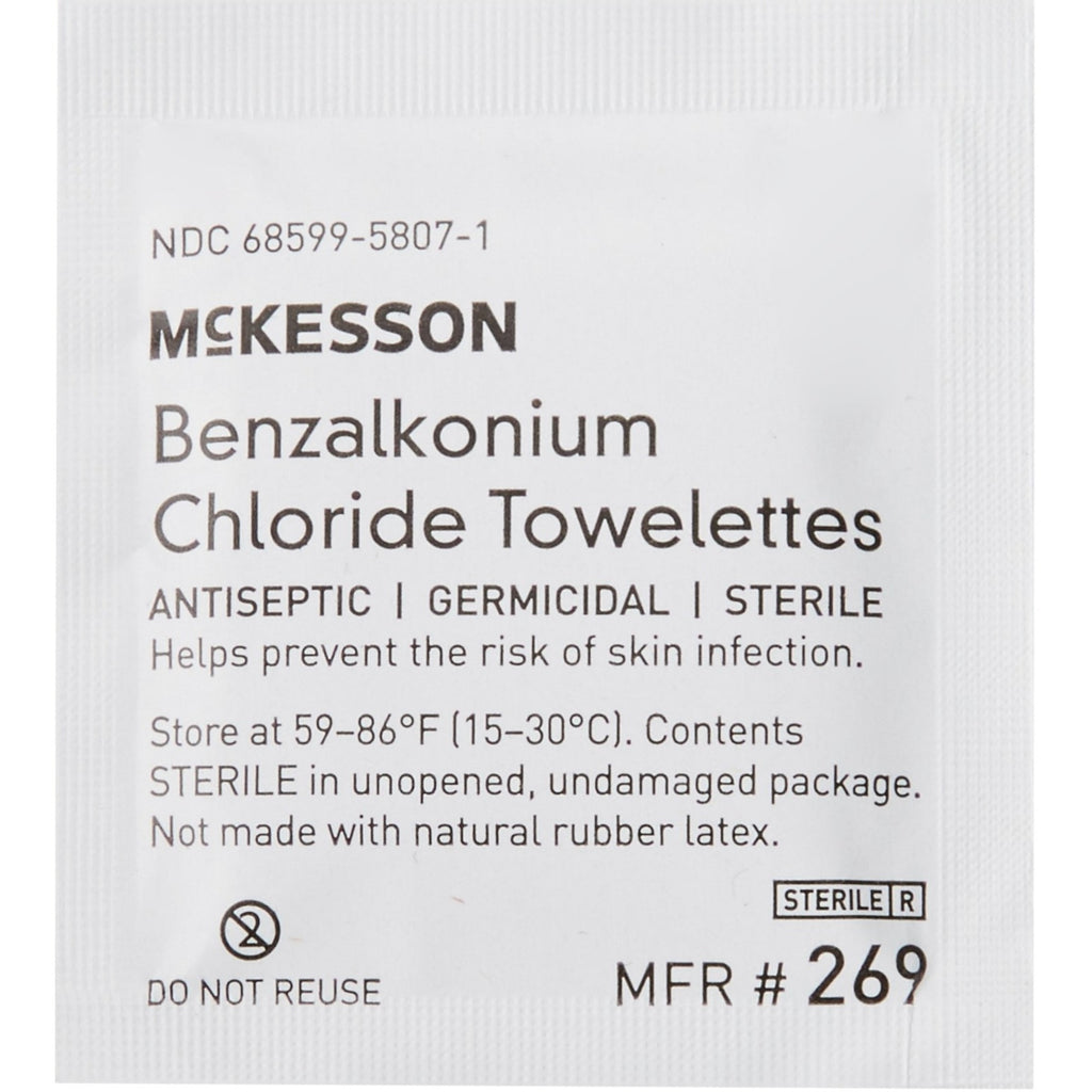 McKesson Sanitizing Skin Wipe, Benzalkonium Chloride