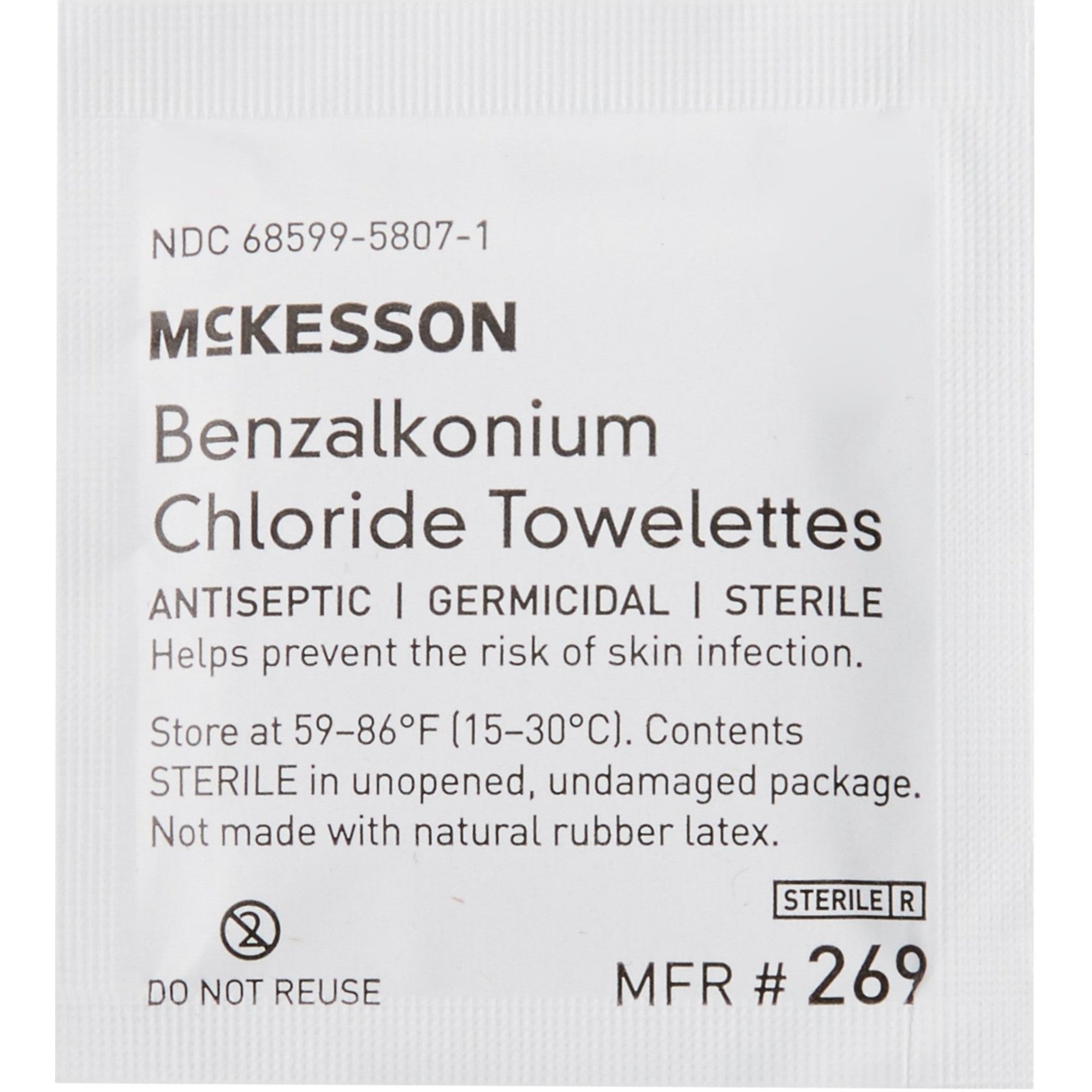 McKesson Sanitizing Skin Wipe, Benzalkonium Chloride