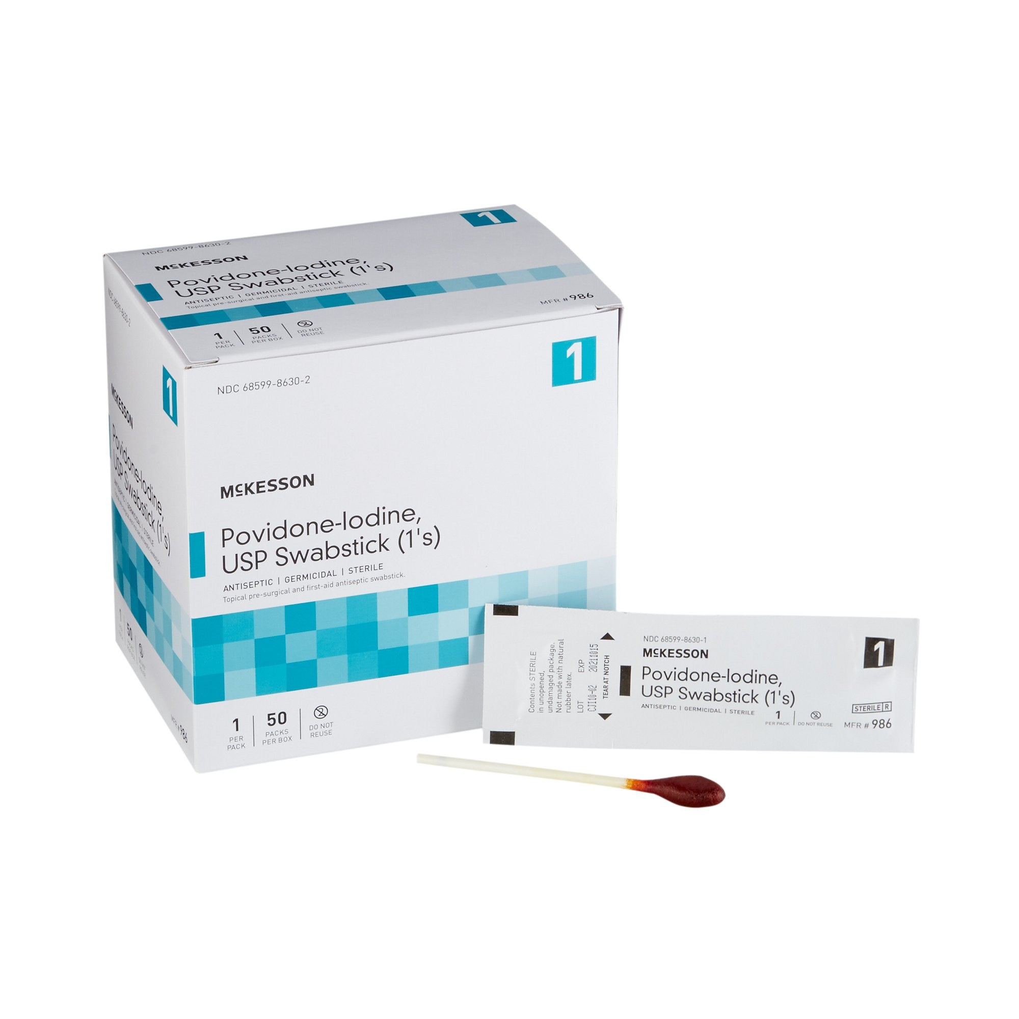McKesson Impregnated Swabstick, 10% Povidone-Iodine