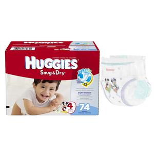 Huggies Snug And Dry Diapers, Size 4, Big Pack, 74 Count - MahaStar Pediatric Products