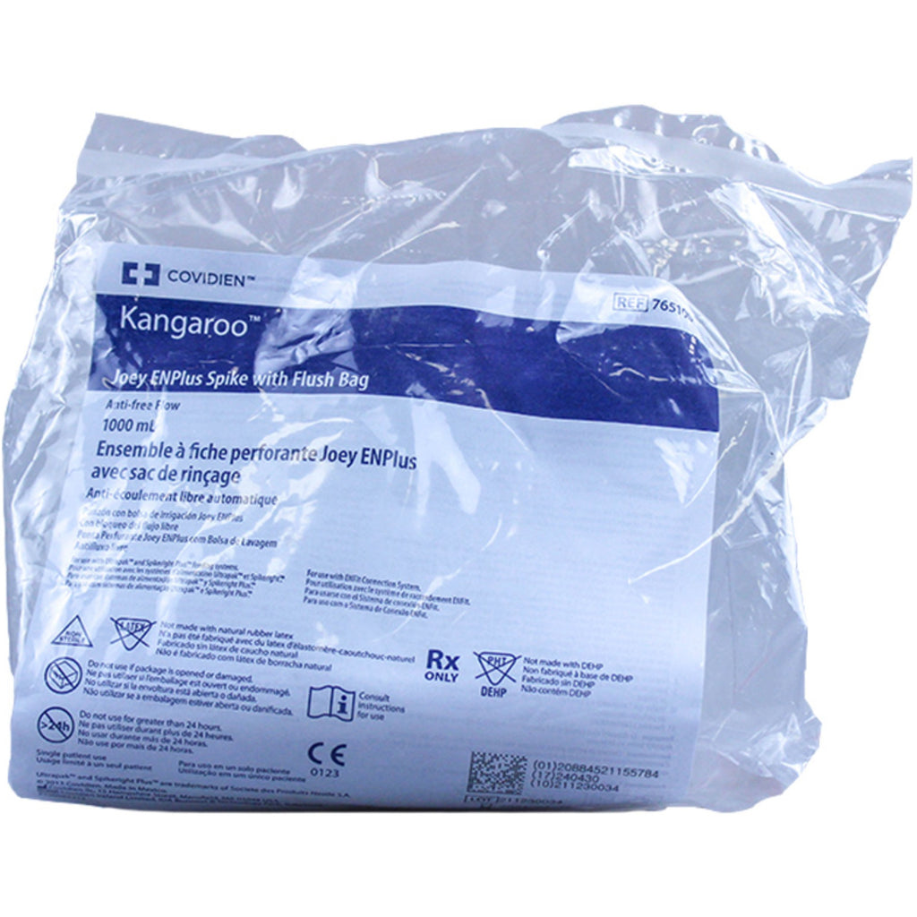 Cardinal Joey Safety Screw Spike Set, 1,000 mL Flush Bag