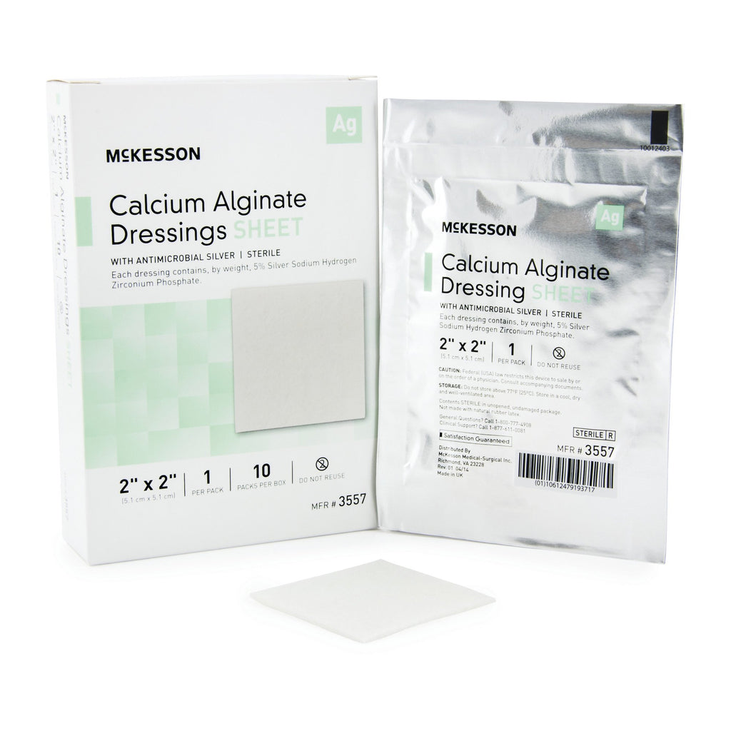 McKesson Calcium Alginate Dressings with Antimicrobial Silver, Sterile