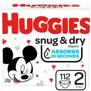 Huggies Snug And Dry Diapers, Size 2, Giga Pack, 112 Ct - MahaStar Pediatric Products