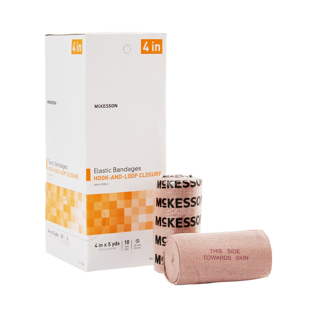 McKesson Elastic Bandages Hook and Loop Closure, 4" X 5 yd