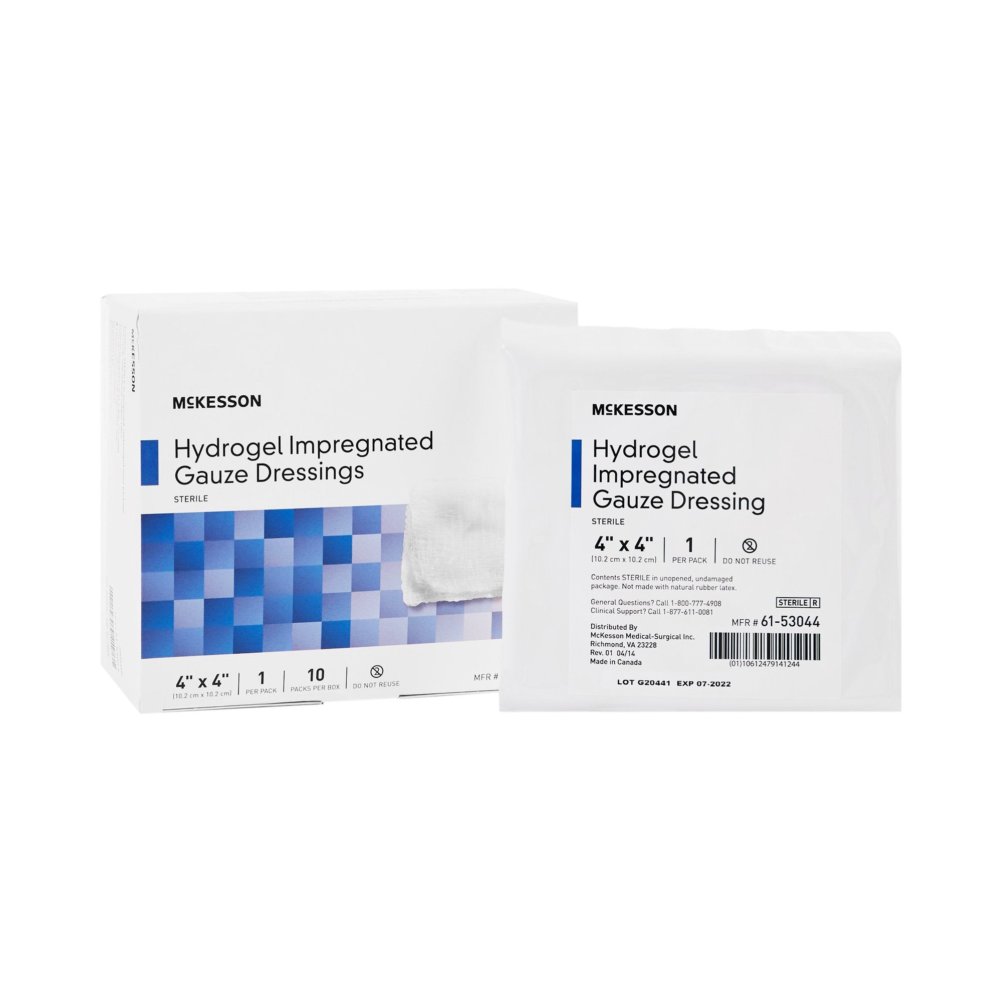 McKesson Hydrogel Impregnated Gauze Dressings, 4 X 4"