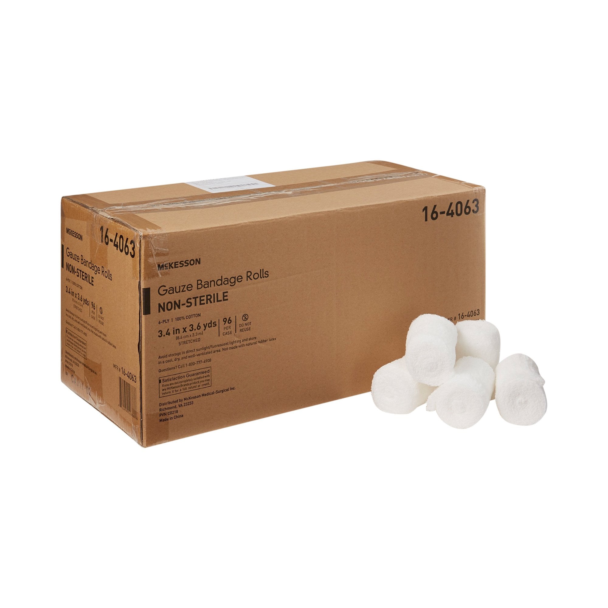 McKesson Gauze Bandage Rolls,  3-2/5" X 3-3/5 yd