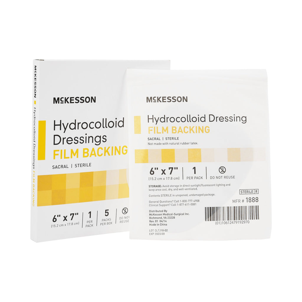 McKesson Hydrocolloid Dressings Film Backing, 6 X 7"