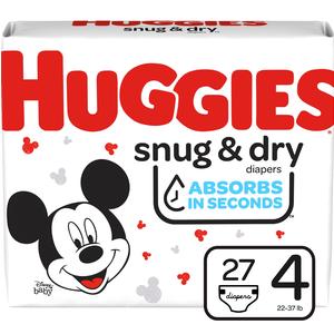Huggies Snug And Dry Diapers, Size 4, Jumbo Pack, 27 Ct - MahaStar Pediatric Products