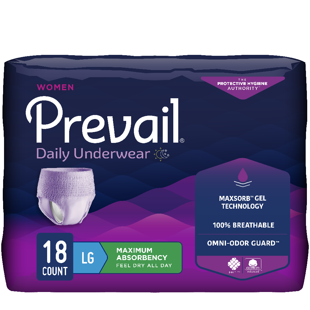 Prevail Incontinence Underwear for Women, Maximum Absorbency, Large - MahaStar Adult Products