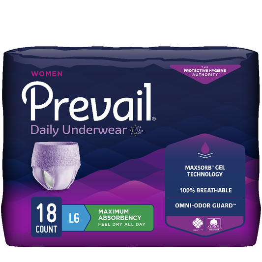 Prevail Incontinence Underwear for Women, Maximum Absorbency, Large - MahaStar Adult Products