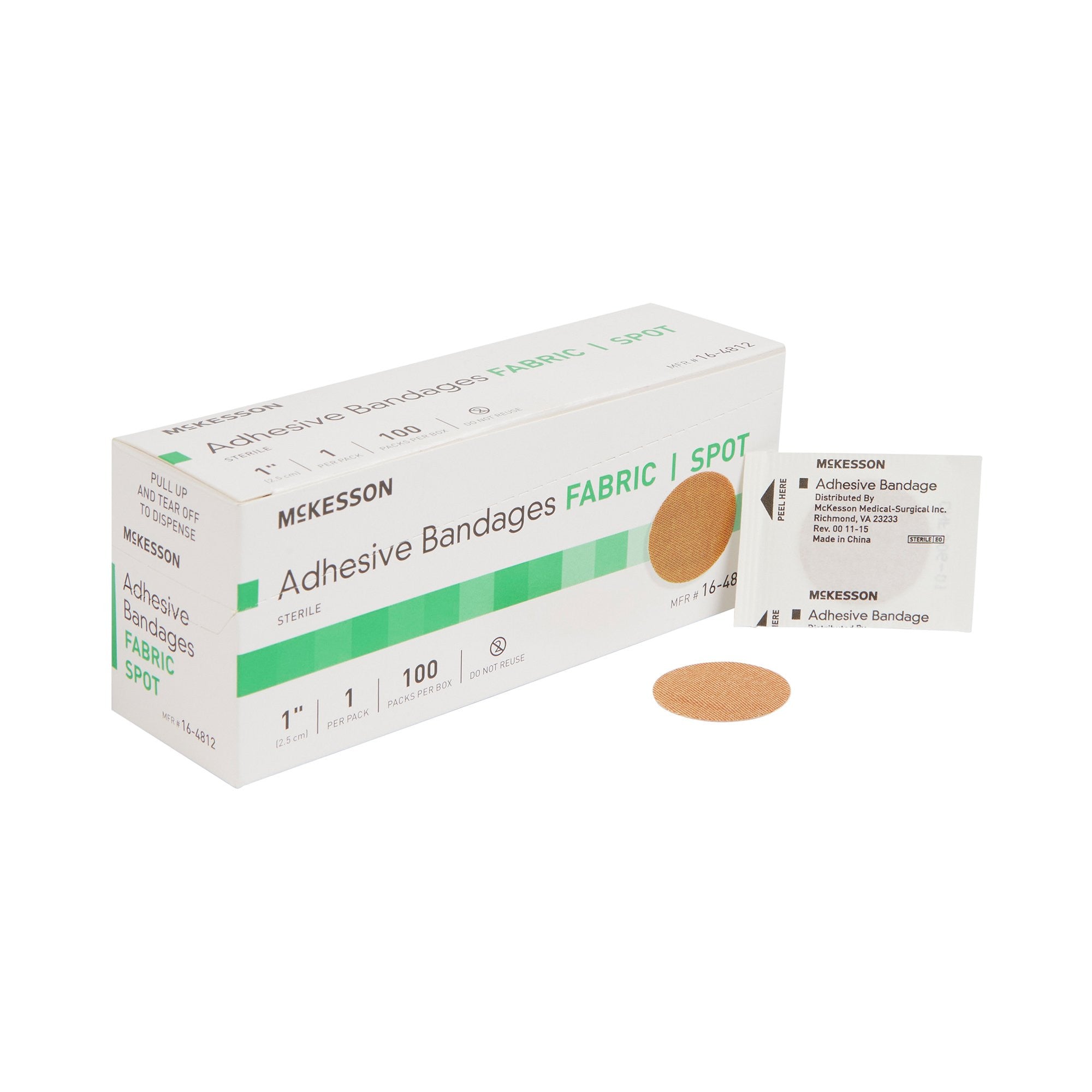 McKesson Adhesive Spot Fabric Bandage, Sterile
