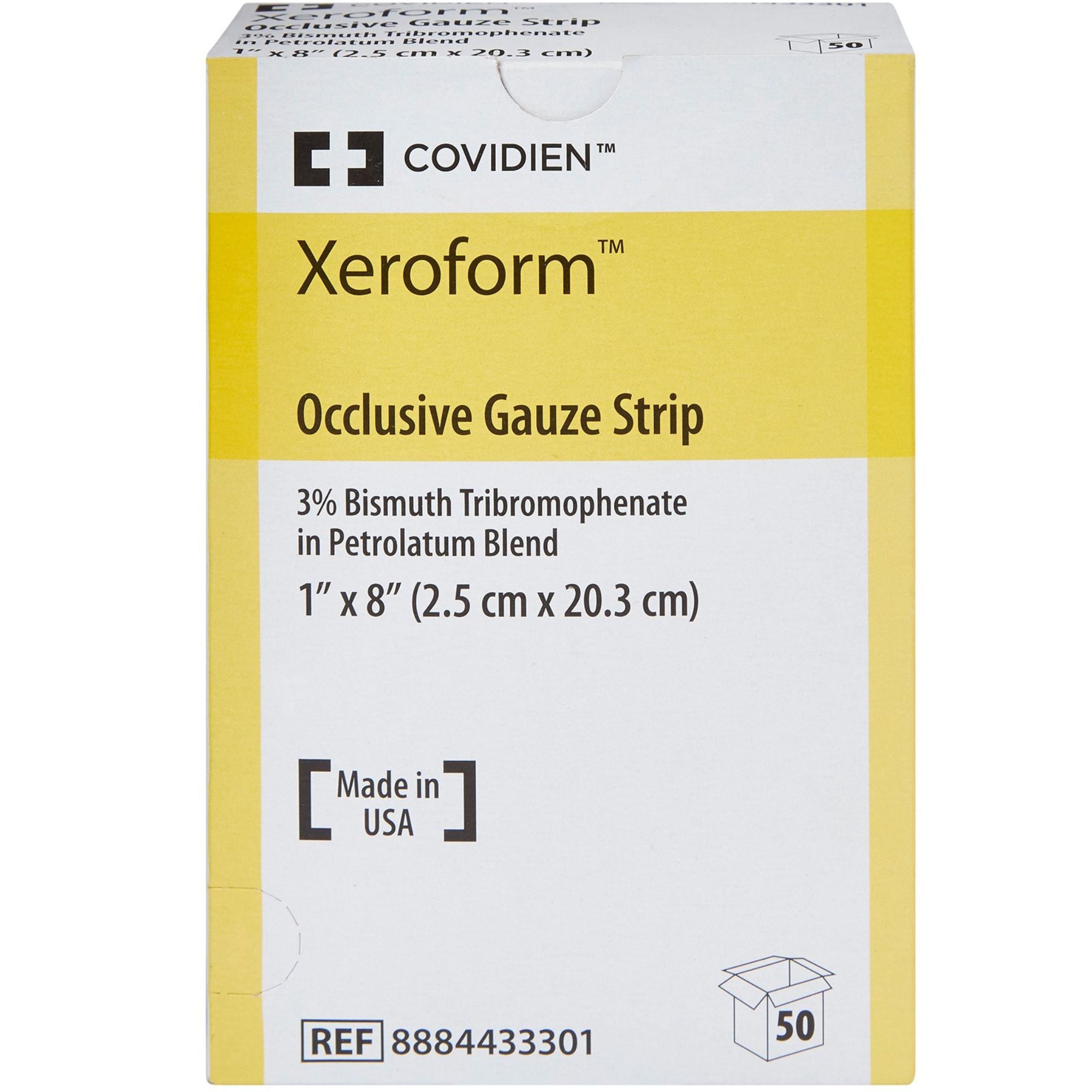 Cardinal Xeroform Occlusive Gauze Strip, 1 X 8"
