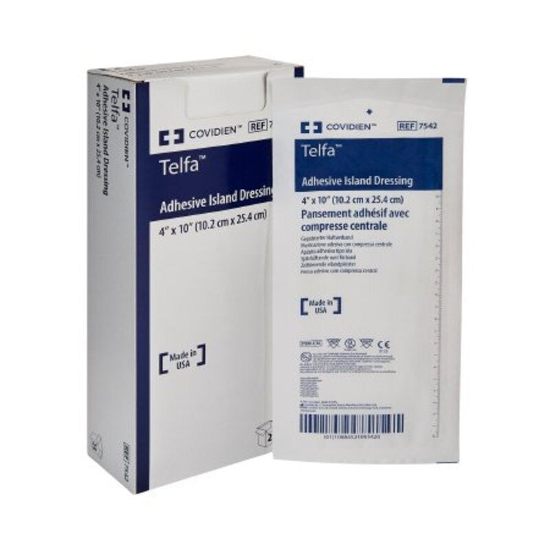 Cardinal Telfa Adhesive Island Dressing,  4 X 10"